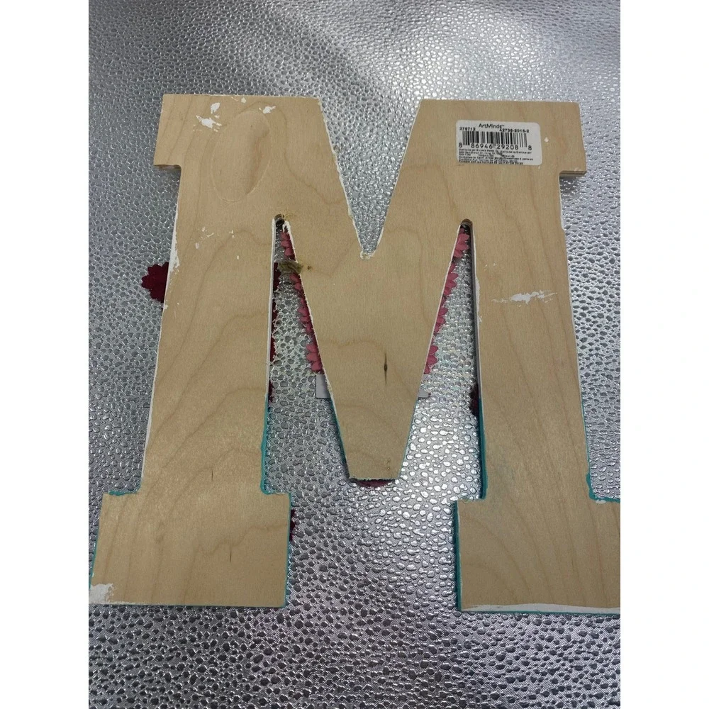 ArtMinds‎ Wooden Letter M Wedding Marriage Theme Wall Decor White Teal 3D Art